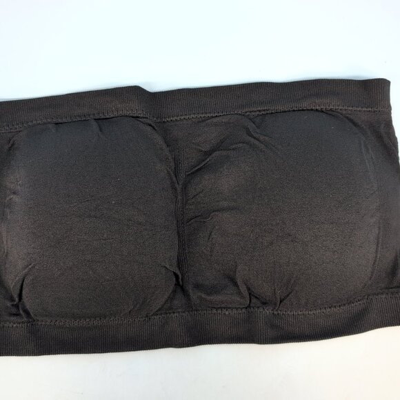 Womens Elastic Waist Strapless Stretch Bandeau Bra 5XL White Black Tan Pack Of 3 - Picture 4 of 9